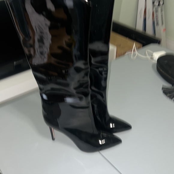 SCHUTZ Black Patent Heeled Boots - Picture 2 of 5